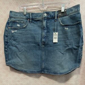 Express High Rise Blue Denim Skirt